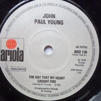 John Paul Young The Day That My Heart Caught Fire 7" Ariola ARO134 EX 1978