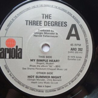Three Degrees My Simple Heart 7" Ariola ARO202 EX 1979 picture label on side two