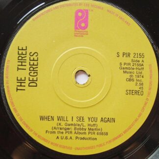 Three Degrees When Will I See You Again 7" Philadelphia SPIR2155 EX 1974