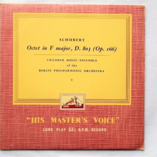 Berlin Philharmonic Orchestra Schubert Octet In F Major LP HMV ALP1544 EX/VG 1958