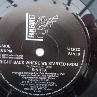 Sinitta Right Back Where We Started From 7" Fanfare FAN18 EX 1989