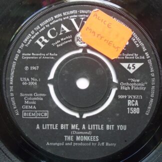 Monkees A Little Bit Me A Little Bit You 7" RCA Victor RCA1580 EX 1967