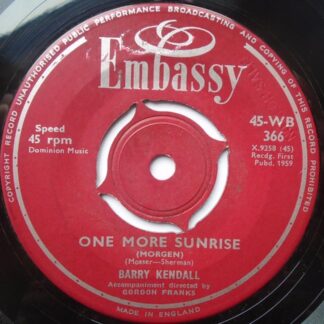 Barry Kendall One More Sunrise 7" Embassy WB366 EX 1959 b-side by Joe Julian