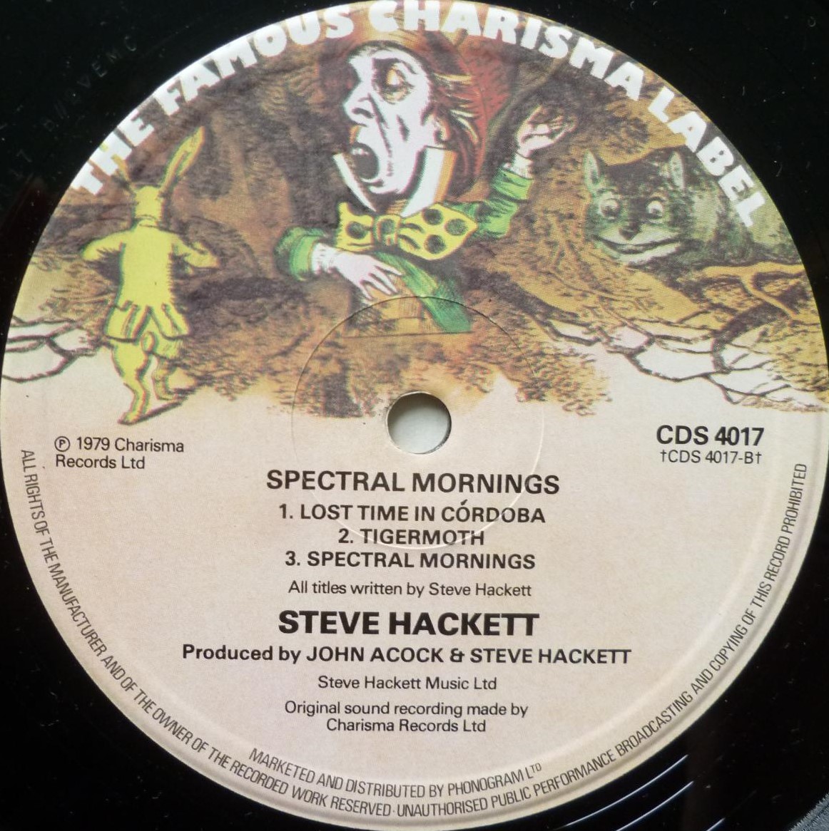 Steve Hackett Spectral Mornings LP Charisma CDS4017 VG/EX 1979 there is light non-audible scratch on track one side one - Image 4