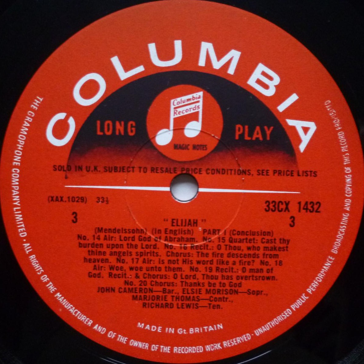 Elsie Morison Elijah LP Columbia 33CX1432 EX/EX 1960s semi-cirle label, record 2 of a 2-record set, in Columbia company sleeve - Image 3