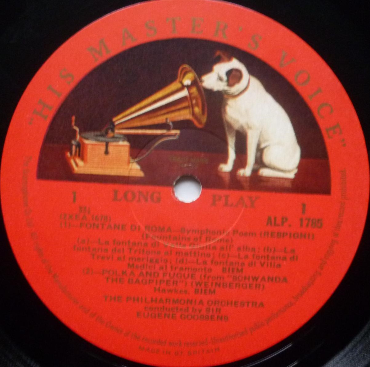 Eugene Goossens Respighi Fountains Of Rome LP HMV ALP1785 EX/EX 1960 semi circle label - sleeve has writing on rear - Image 3