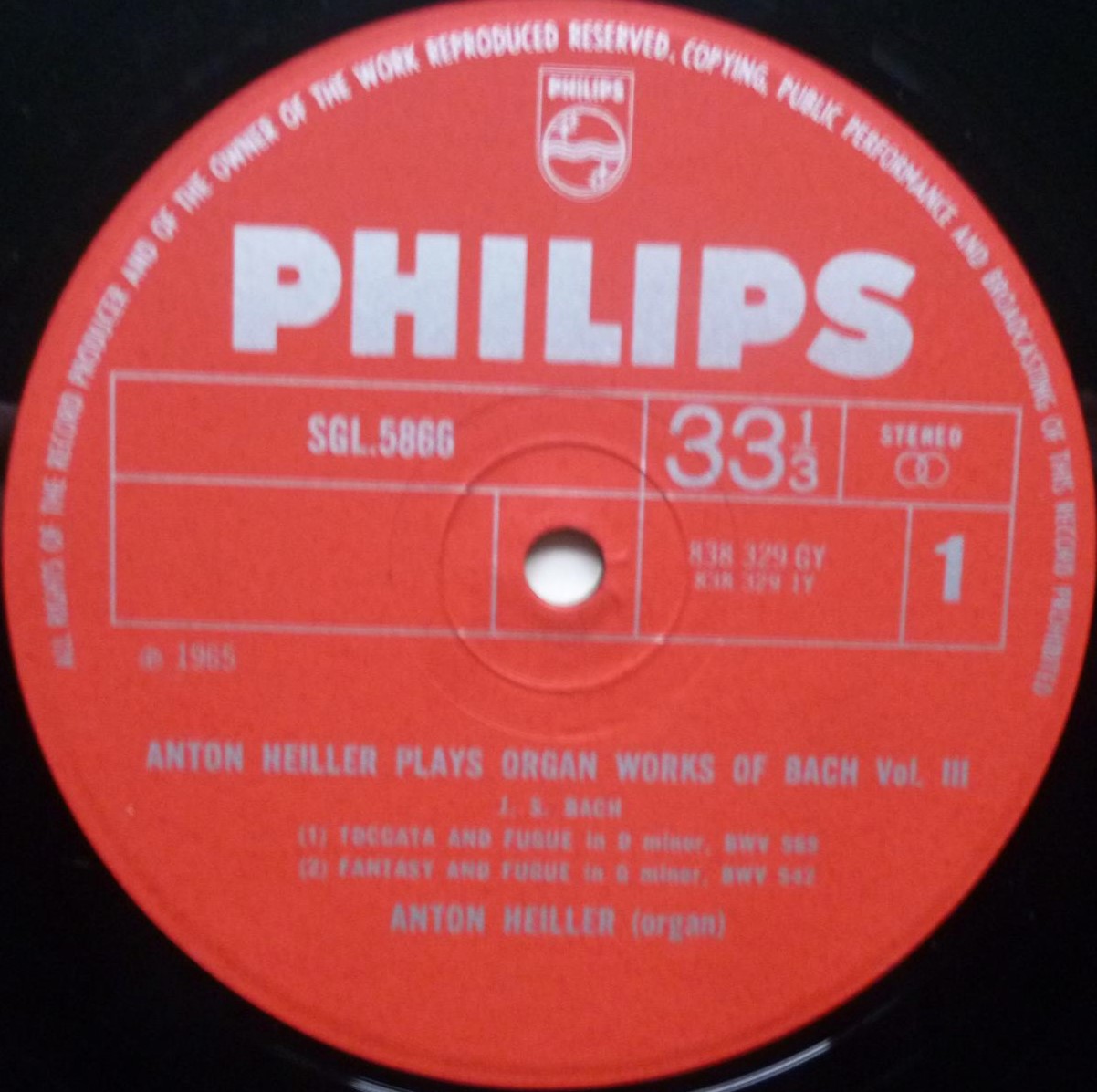 Heiller Anton Heiller Plays Organ Works Of Bach Vol 3 LP Philips SGL5866 EX/EX ...