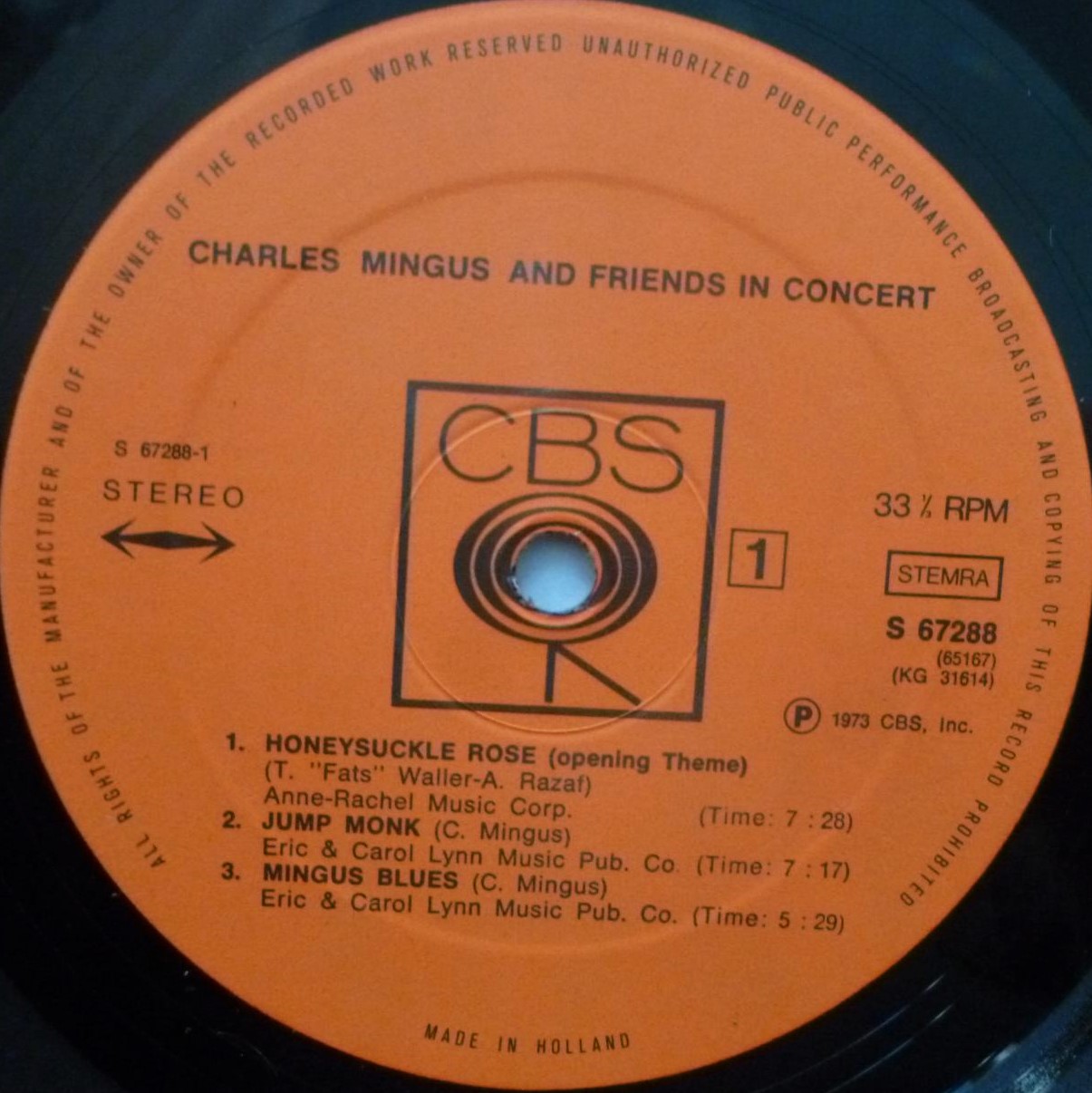 Charlie Mingus Charles Mingus & Friends In Concert - RECORDS ONLY 2LP CBS S67288 EX 1973 double LP - RECORDS ONLY - no sleeve - vinyl is near mint - made in Holland - Image 2