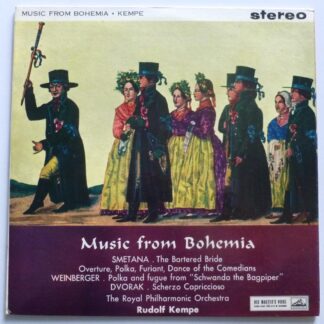 Rudolf Kempe Music From Bohemia LP HMV ASD449 EX+/EX 1962 gold cream labels - there is some darkening on label rim on side two at 5 O Clock - sleeve has dealer sticker on rear