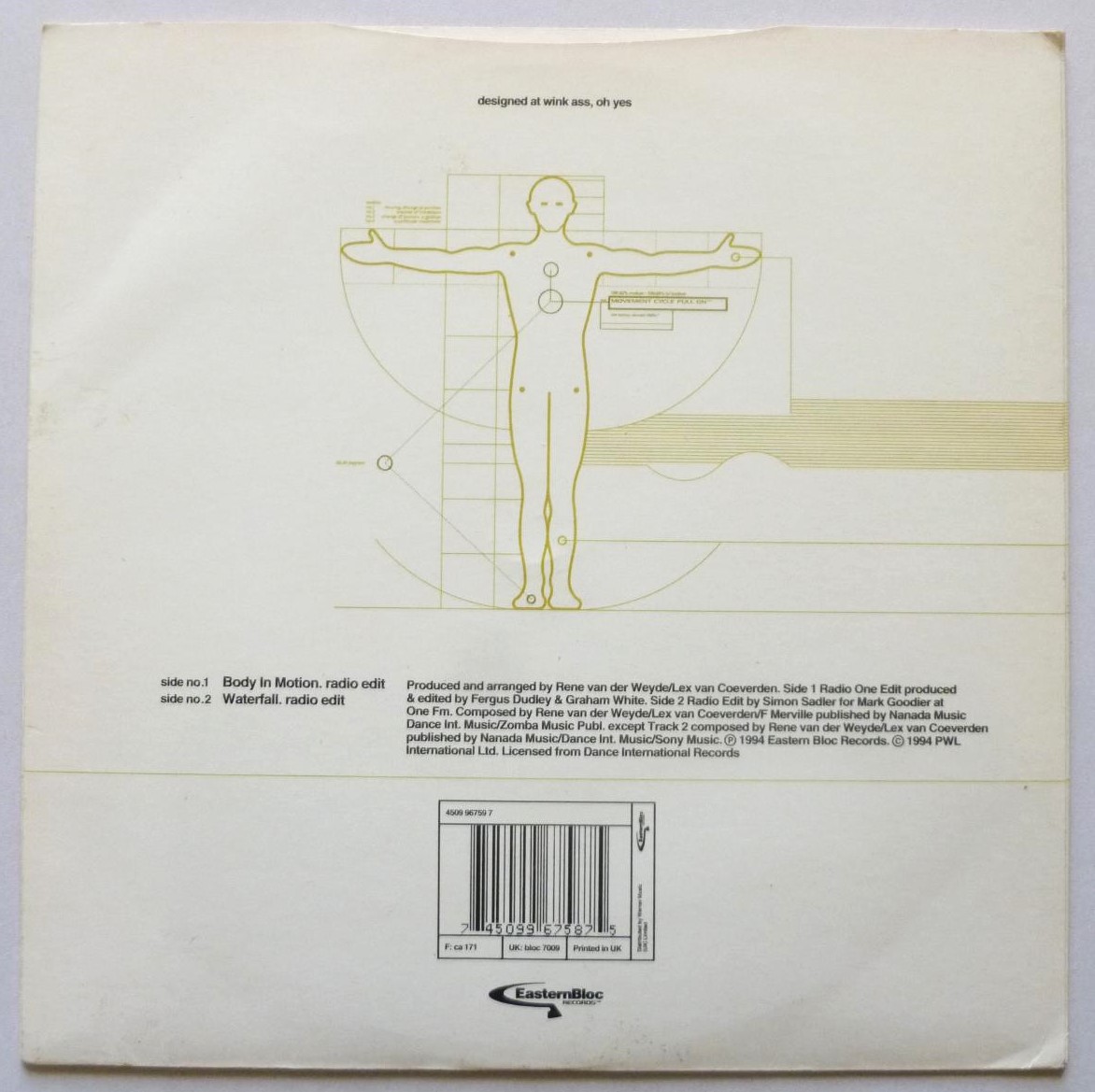 Atlantic Ocean Body In Motion Radio Edit 7" Eastern Bloc BLOC7009 EX/EX 1994 picture sleeve - Image 3