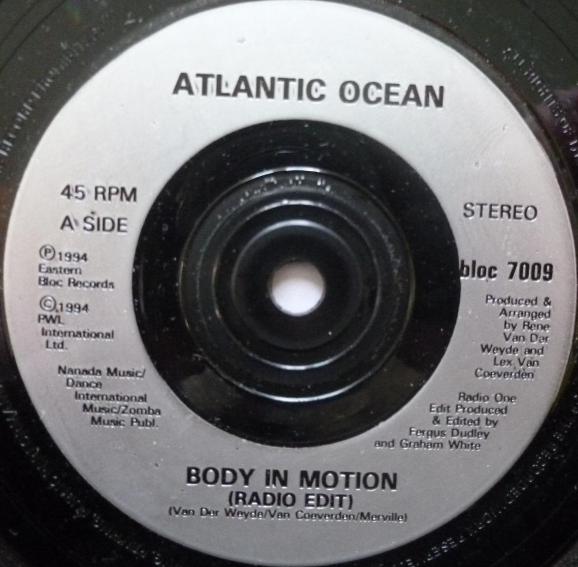 Atlantic Ocean Body In Motion Radio Edit 7" Eastern Bloc BLOC7009 EX/EX 1994 picture sleeve - Image 4
