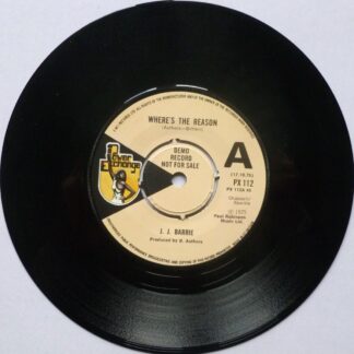 JJ Barrie Where's The Reason 7" Power Exchange PX112 EX 1975 demo - paper label