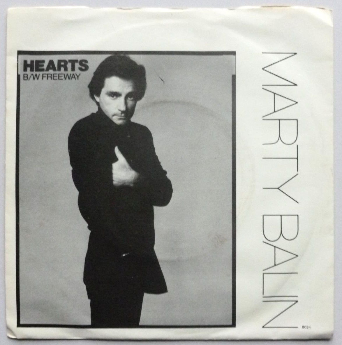 Marty Balin Hearts 7" EMI EA126 EX/VG 1981 picture sleeve - there is handwritten number on label and there is a 2mm drill hole in label rim - Image 2