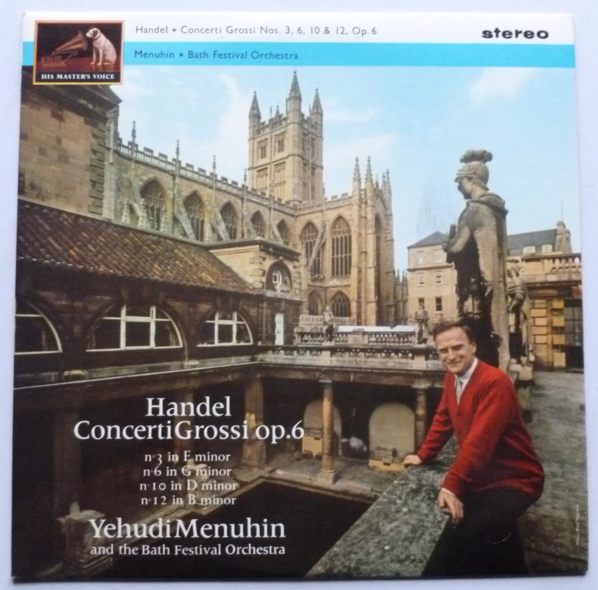 Yehudi Menuhin Handel Concerti Grossi Opus 6 Nos 3-6-10-12 LP HMV ASD598 EX/EX 1964 red semi-circle labels - sleeve has minor finger crease at front opening
