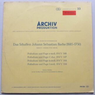 Helmut Walcha Bach Preludes & Fugues LP Archiv 198306 EX/VG 1962 with insert - red stereo on sleeve - label is quite mottled
