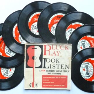 Roland Bengtsson Pluck Play Look Listen flexi Univox 85660 VG/VG 1965 8 x 33rpm 7-inch single-sided card flexidiscs with 50-page booklet - pvc sleeve is heavily split