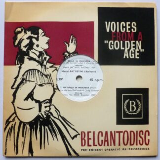 Mattia Battistini Un Ballo In Maschera EP Belcantodisc EB79 EX/EX 1950s