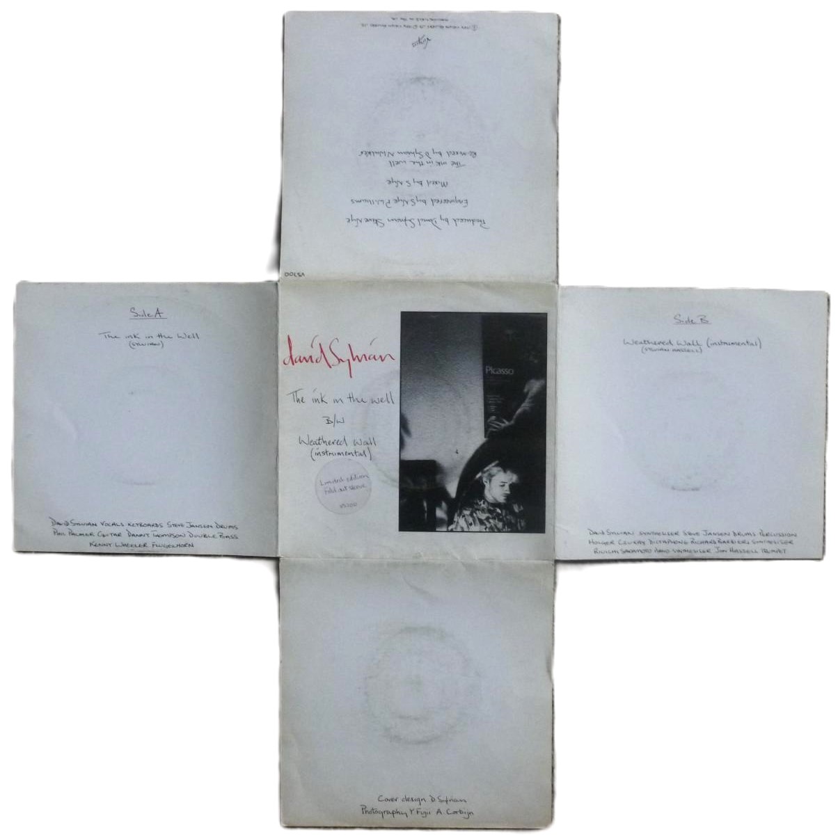 David Sylvian The Ink In The Well 7" Virgin VS700 EX/VG 1984 fold out picture sleeve - Image 5