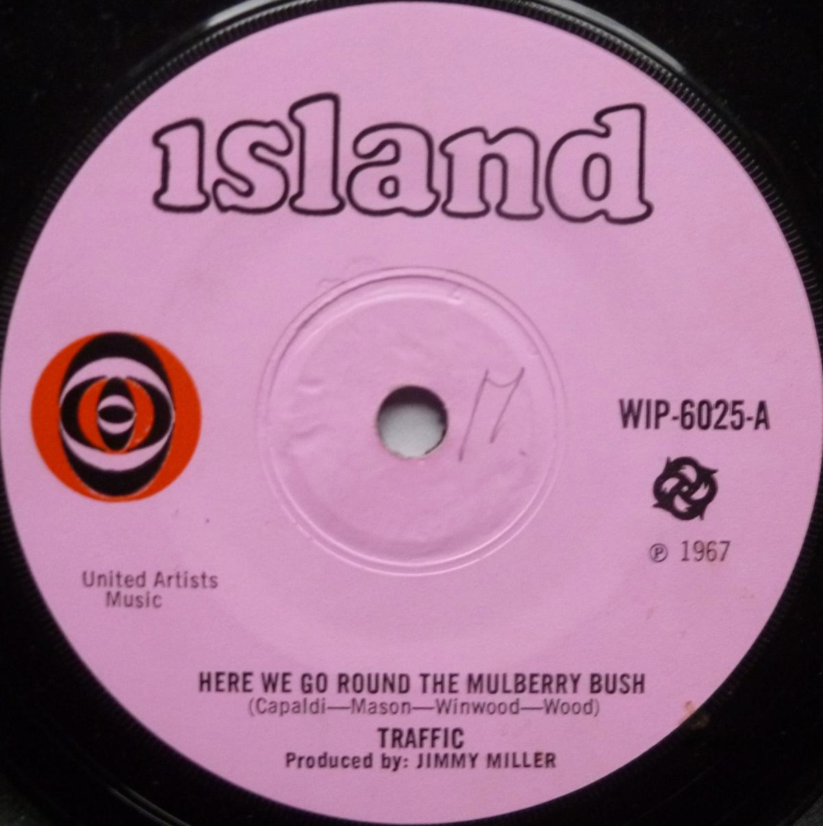 Traffic Here We Go Round The Mulberry Bush - PICTURE SLEEVE ONLY 7" Island WIP6025 EX/G 1967 picture sleeve has writing on it and has sellotape marks at left edge - Image 4