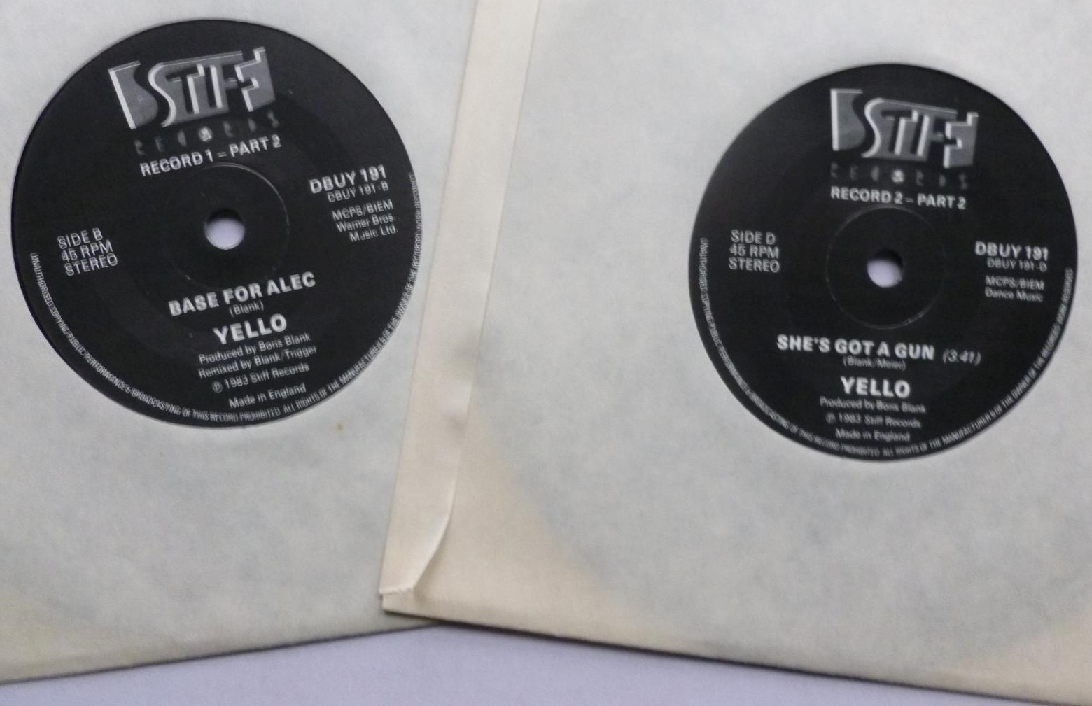 Yello Lost Again 2x7" Stiff BUY191 EX/VG 1983 2 x 7" singles in picture sleeve - Image 6