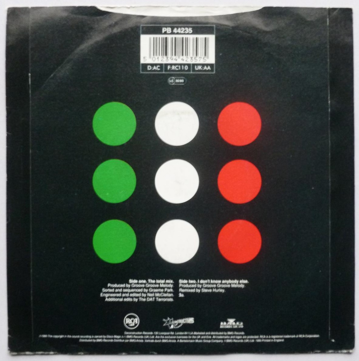 Black Box Blackboxedtotalmix 7" RCA PB44235 EX/VG 1990 picture sleeve - Image 3