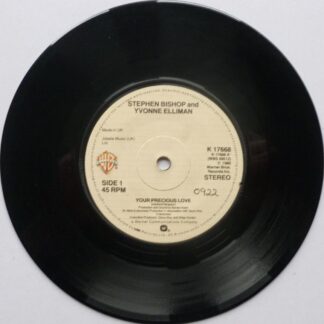 Stephen Bishop Your Precious Love 7" Warner Bros K17668 EX 1980 a-side with Yvonne Elliman - b-side by Craig Hundley - handwritten number on label and 2mm drill hole in label rim