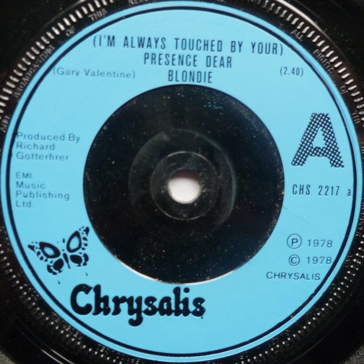 Blondie I'm Always Touched By Your Presence Dear 7" Chrysalis CHS2217 EX 1978 UK pressing - side two label says Detroit rather than Detroit 442 - Image 2