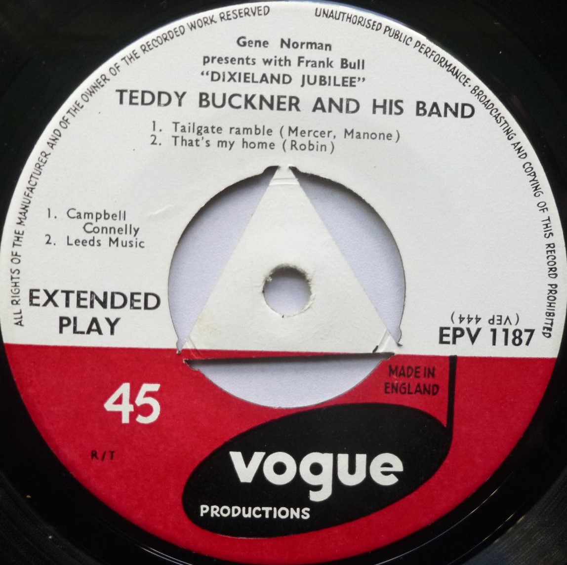 Teddy Buckner In Concert At The Dixieland Jubilee EP Vogue EPV1187 EX/VG 1950s 7" EP in picture sleeve - Image 4