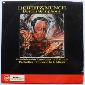 Jascha Heifetz Mendelssohn Prokofieff LP RCA RB16182 EX/VG+ 1959 conducted by Charles Munch