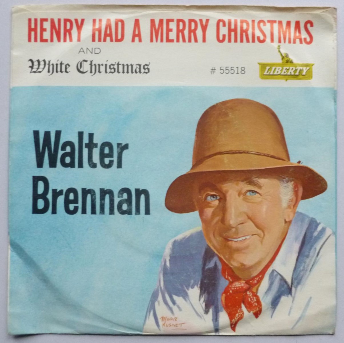 Walter Brennan White Christmas 7" Liberty 55518 EX/VG 1960s US pressing in picture sleeve - Image 3