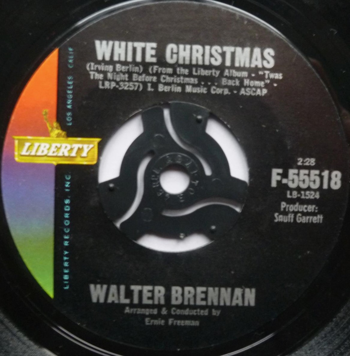 Walter Brennan White Christmas 7" Liberty 55518 EX/VG 1960s US pressing in picture sleeve - Image 4