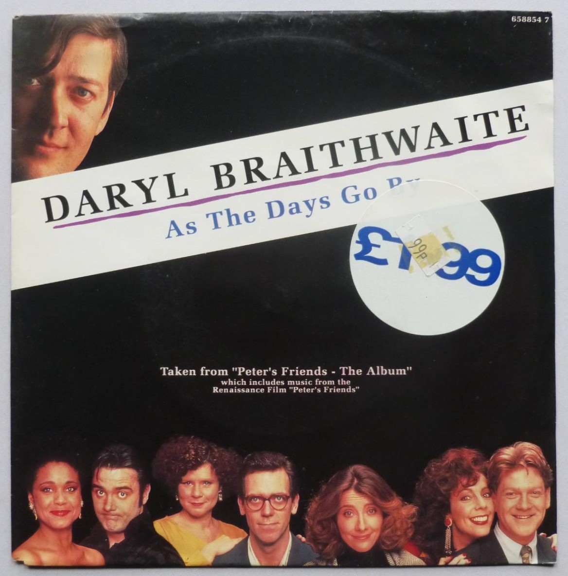 Daryl Braithwaite As The Days Go By 7" Epic 6588547 EX/EX 1992 picture sleeve has price sticker on front - made in Holland - Image 2