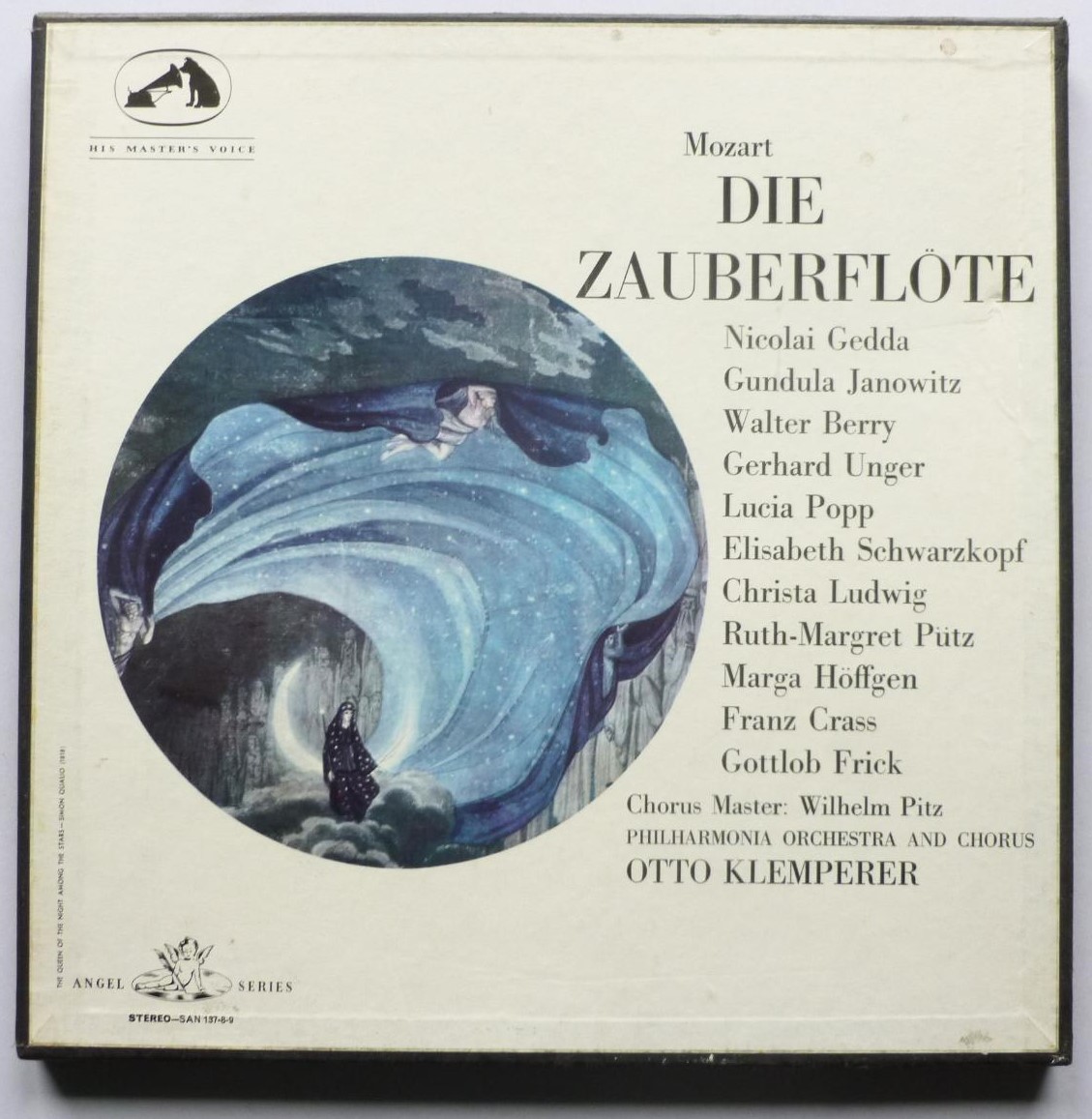 Otto Klemperer Mozart Die Zauberflote 3LP Angel SAN137-9 EX/EX 1960s 3 x 12" LPs boxed with booklet - coloured postage stamp labels