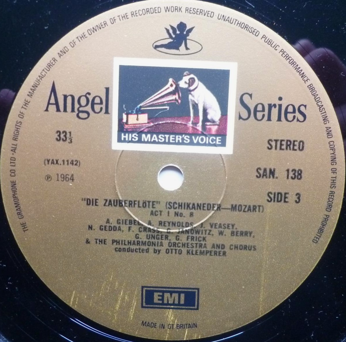 Otto Klemperer Mozart Die Zauberflote 3LP Angel SAN137-9 EX/EX 1960s 3 x 12" LPs boxed with booklet - coloured postage stamp labels - Image 5