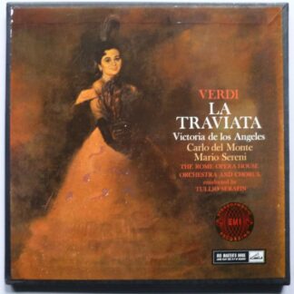 Tullio Serafin Verdi La Traviata 3LP HMV ASD359-361 EX/EX 1960s 3 x 12" LPs boxed with booklet - Nipper red semi circle labels