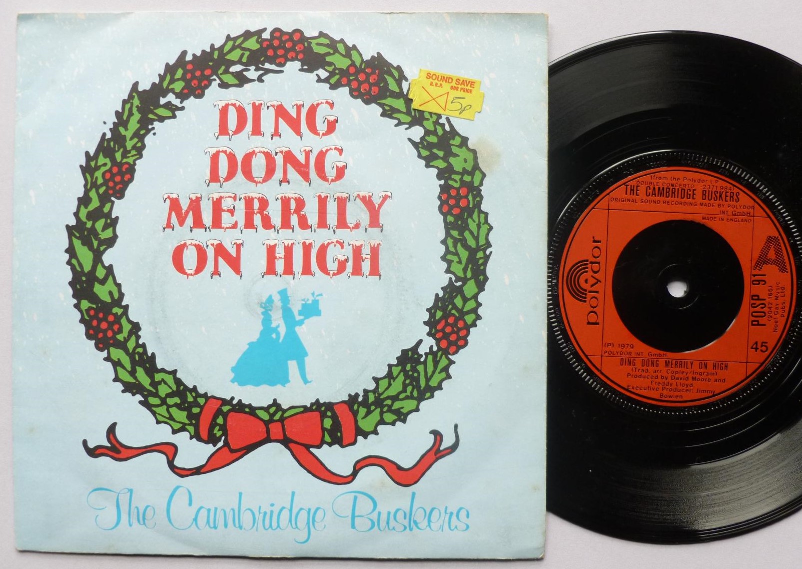 Cambridge Buskers Ding Dong Merrily On High 7" Polydor POSP91 EX/VG 1979 7" single in picture sleeve - sleeve has sticker on front and small writing on rear