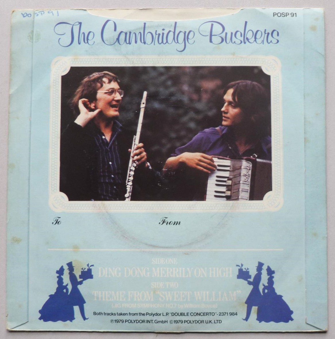 Cambridge Buskers Ding Dong Merrily On High 7" Polydor POSP91 EX/VG 1979 7" single in picture sleeve - sleeve has sticker on front and small writing on rear - Image 3