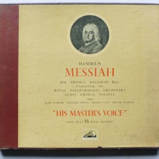 Thomas Beecham Handel Messiah 4LP HMV ALP1077-80 EX/VG 1950s 4 x 12"LPs boxed with booklet which is heavily foxed