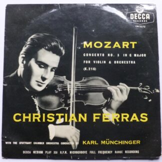 Christian Ferras Mozart Concerto No 3 10"LP Decca LW5272 EX/VG- 1957 10 inch LP
