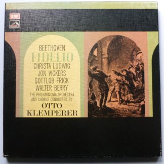 Otto Klemperer Beethoven Fidelio 3LP HMV SLS5006 EX/EX- 1970s 3 x 12" LPs boxed with booklet - black & white postage stamp labels