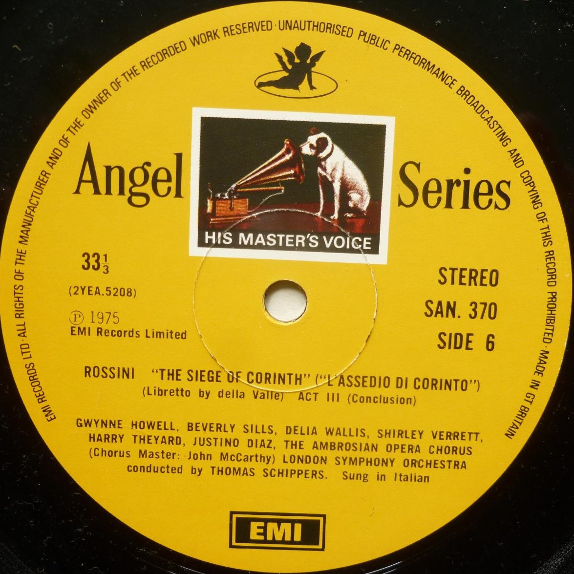 Thomas Schippers The Siege Of Corinth 3LP Angel SAN368-70 EX/VG 1975 3 x 12" LPs boxed with booklet - box is rubbed on front panel - Image 5
