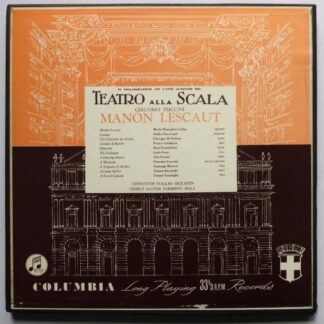 Tullio Serafin Puccini Manon Lescaut 3LP Columbia CX1583-5 EX/EX 1960s 3 x 12" LPs boxed with booklet