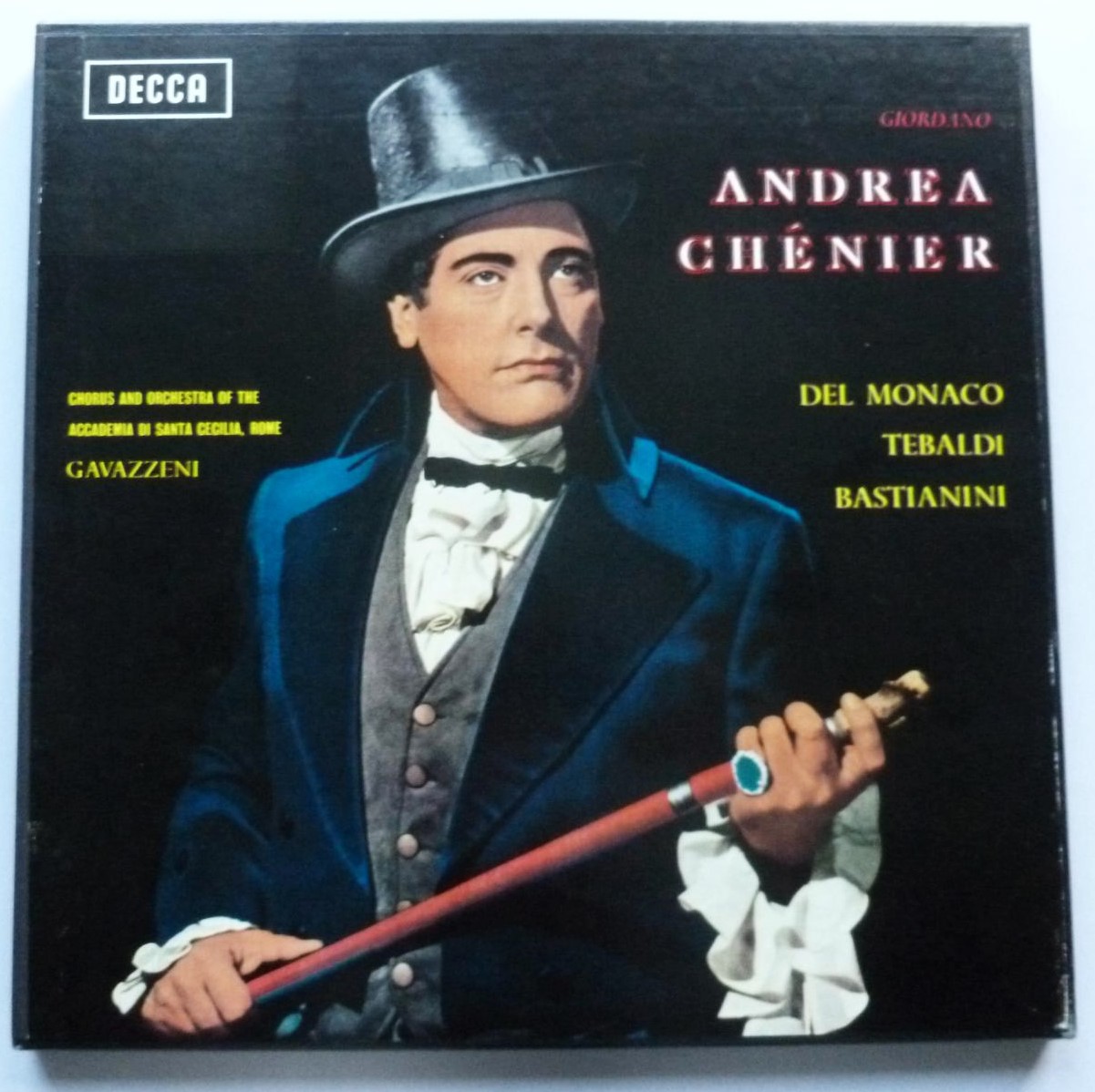 Gianandrea Gavazzeni Giordano Andrea Chenier - WB 3LP Decca SXL2208 EX/EX 1960s 2 x 12" LPs boxed with booklet - wide band