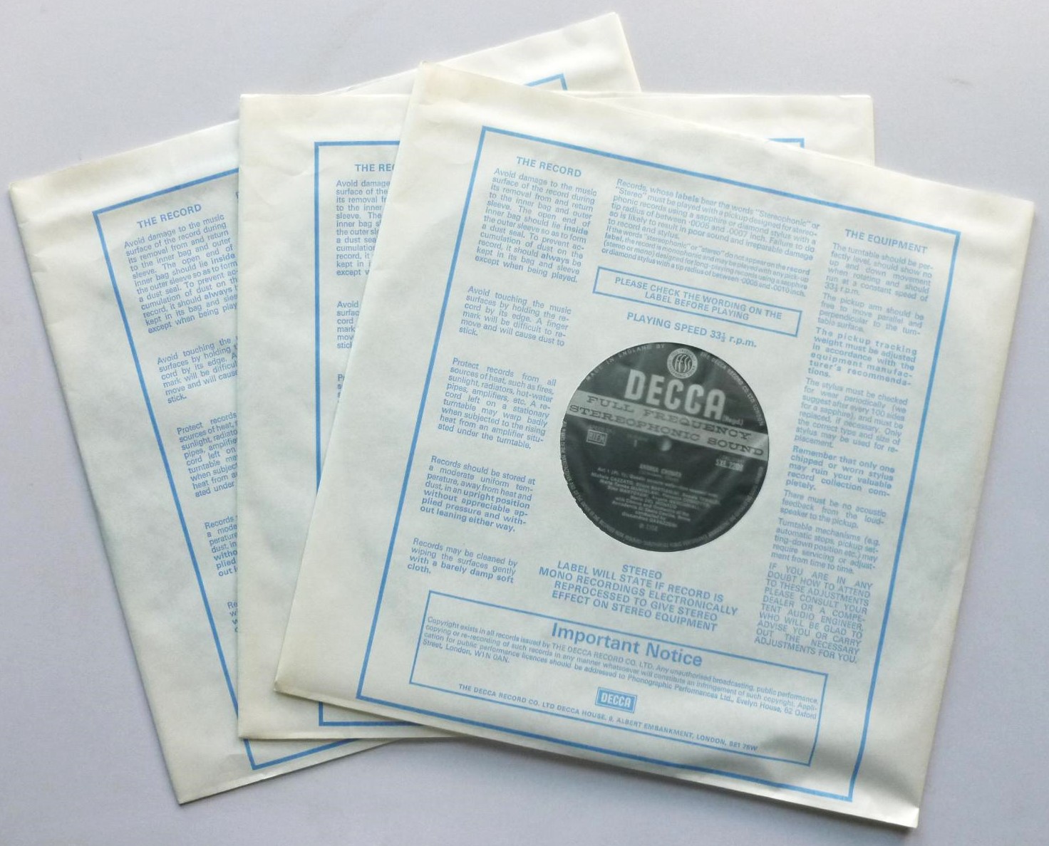 Gianandrea Gavazzeni Giordano Andrea Chenier - WB 3LP Decca SXL2208 EX/EX 1960s 2 x 12" LPs boxed with booklet - wide band - Image 3