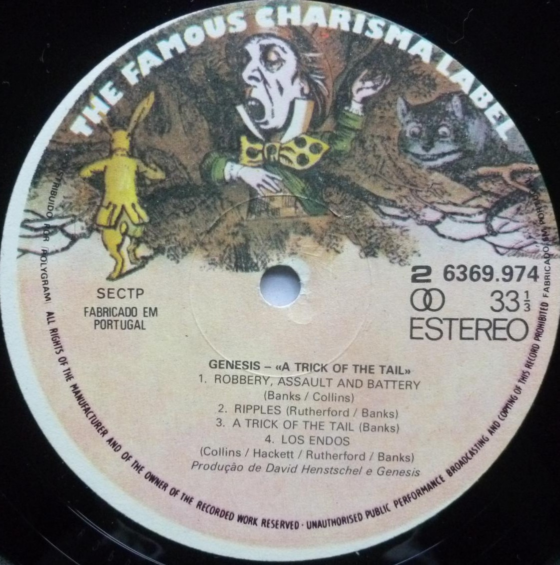 Genesis A Trick Of The Tail LP Charisma 6369974 EX/EX 1976 made in Portugal - with inner - label is poorly printed and looks like it is not central but it is - Image 5