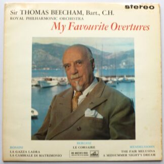 Thomas Beecham My Favourite Overtures LP HMV ASD420 EX/EX- 1961 gold cream labels