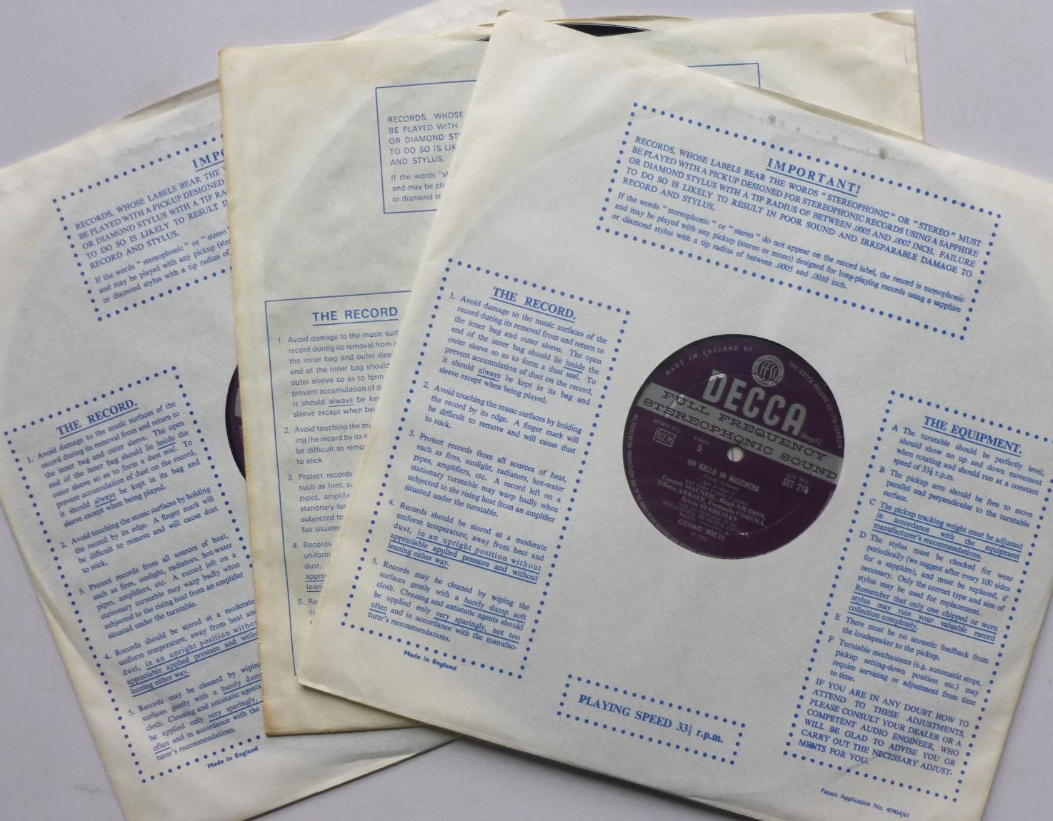 Georg Solti A Masked Ball - WBG 3LP Decca SET215-7 EX/EX 1960s 3 x 12" LPs boxed with booklet - made in England at 10 O Clock - there is handwritten name inside front panel - Image 4