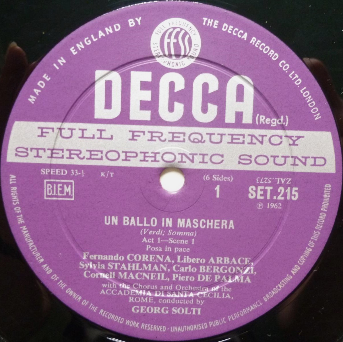 Georg Solti A Masked Ball - WBG 3LP Decca SET215-7 EX/EX 1960s 3 x 12" LPs boxed with booklet - made in England at 10 O Clock - there is handwritten name inside front panel - Image 5