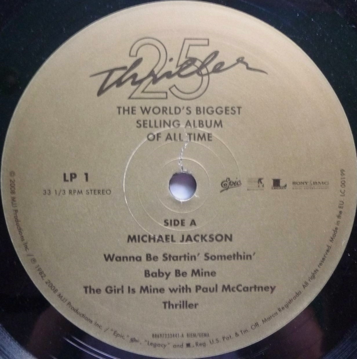 Michael Jackson Thriller 25th Anniversary Edition 2LP Epic 88697233441 EX/EX- 2008 double LP with inners - vinyl is near mint - sleeve has some colour loss on spine - Image 5