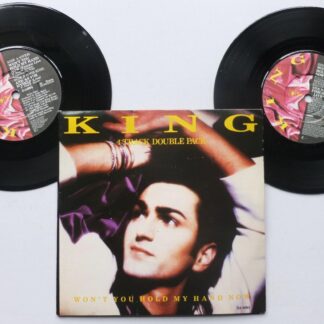 King Won't You Hold My Hand Now 2x7" CBS DA6094 VG/VG+ 1985 double single in gatefold picture sleeve